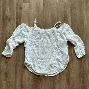 Abercrombie & Fitch Off Shoulder Top White Size Medium